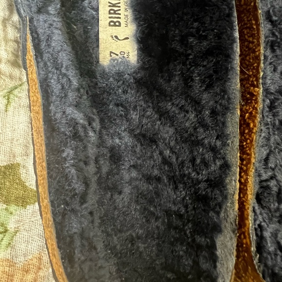 Birkenstock Madrid Big Buckle Shearling Blue Oiled Leather Sandals EU37 US6/6.5 - Picture 4 of 6